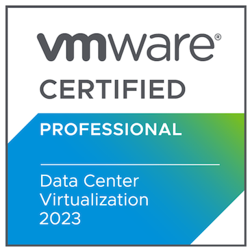 VMware Certified Professional - Data Center Virtualization 2023 badge
